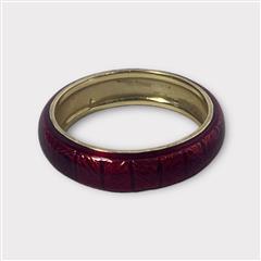Hidalgo Red Enamel Gold Ring 18K Yellow Gold 3.5dwt Size:6